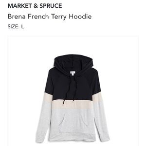 Market & Spruce Colorblocked French Terry Hoodie, Size L